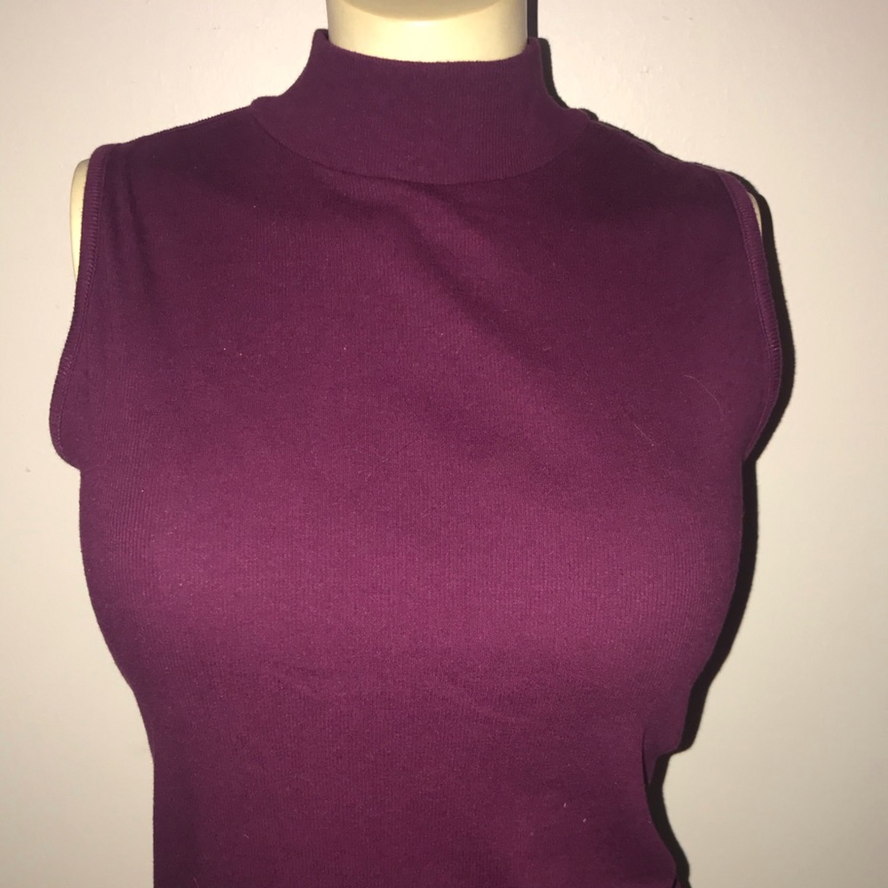 Maroon faux Turtleneck Cropped Shirt